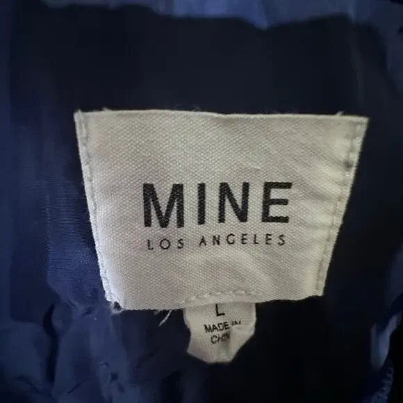 Mine Los Angeles Jacket Womens L Blue Lightweight Stretch Hooded Pockets Casual - Picture 3 of 5